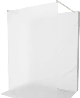 Sprchové dvere MEXEN/S - Kyoto samostatne stojaca sprchová zástena 100 x 200, dekor 8 mm, nikel kartáčovaná 800-100-002-97-30