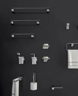 Kúpeľňový nábytok GEDY A97013 Il Giglio držisk uterákov 21,5 x 11,5 cm, chróm