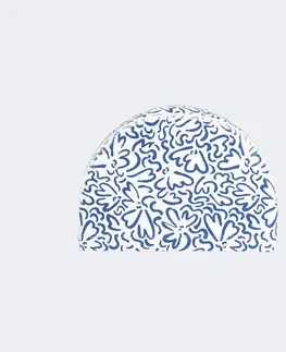 čiapky Plavecká látková čiapka Ondu so záterom veľkosť M bielo-modrá