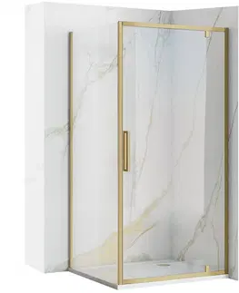 Sprchové dvere REA/S - Sprchová kabína Rapid Swing Brush Gold Dvere: 90 x Sprchová zástena: 80 KPL-02500