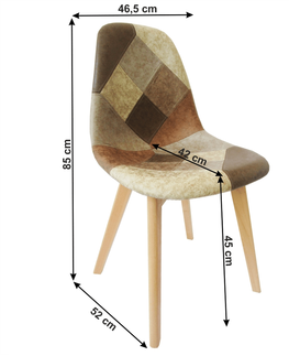 Jedálenské stoličky KONDELA Saleva jedálenská stolička patchwork / buk
