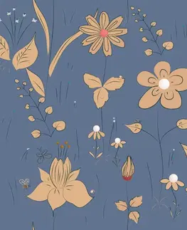 Samolepiace tapety Samolepiaca tapeta lúčne kvety v modrom prevedení