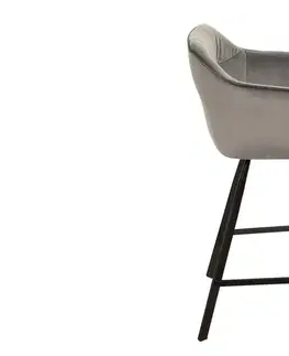 Barové stoličky LuxD Dizajnová barová stolička Giuliana, strieborný zamat