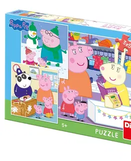 Do 99 dielikov Dino Toys Puzzle Peppa Pig: Veselé popoludnie 3x55 Dino