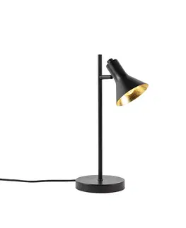 Stolove lampy Moderná stolná lampa čierna so zlatým 1-svetlom - Magno