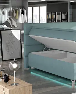 Postele NABBI Avellino 160 čalúnená manželská posteľ s úložným priestorom sivá (Soft 29)