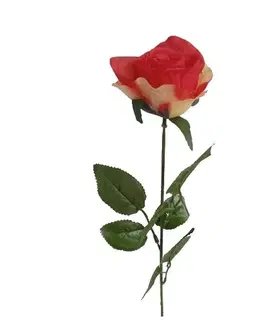 Kvety Umelá kytica Ruží červeno-žltá, 67 cm, 12 ks