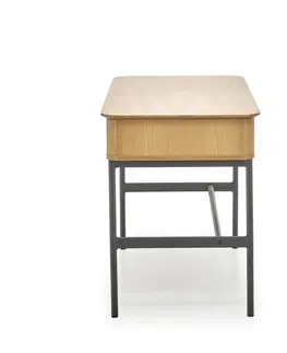 Písacie a pracovné stoly HALMAR Smart B-1 písací stôl so zásuvkou dub prírodný / čierna