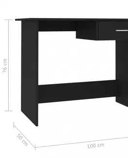 Pracovné stoly Písací stôl so zásuvkou 100x50 cm Dekorhome Sivá