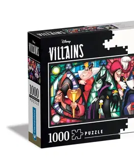 Hračky puzzle CLEMENTONI - Puzzle 1000 dielikov panoráma - Disney Villains