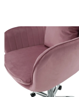 Kancelárske stoličky KONDELA Klian kancelárske kreslo ružová (Velvet) / chróm