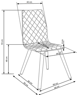 Jedálenské stoličky HALMAR K282 jedálenská stolička sivá