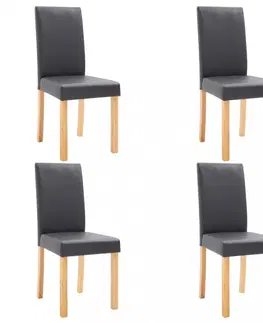 Jedálenské stoličky a kreslá Jedálenská stolička 4 ks umelá koža / drevo Dekorhome Krémová