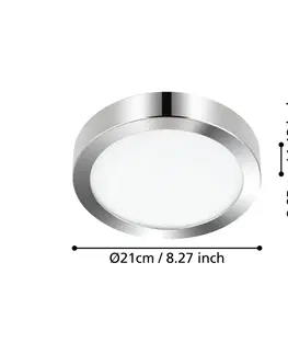 Stropné svietidlá EGLO Stropné LED svetlo Fueva 5 IP44 3 000K chróm Ø21cm