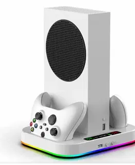 Príslušenstvo k herným konzolám iPega XBS012S Multifunkčný nabíjací RGB stojan s chladením pre Xbox Series S + 2ks Baterií 57983115496