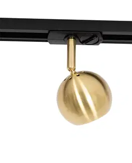 Kolajnicove svietidla Moderný koľajnicový systém čierny so zlatým 3-svetlým 1-fázovým - Gissi