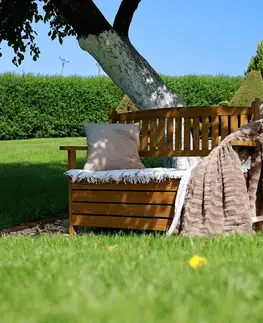 Záhradné lavice Záhradná lavička DILKA s úložným priestorom Tempo Kondela Hnedá