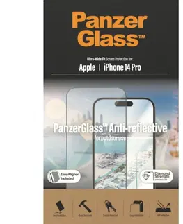 Ochranné fólie pre mobilné telefóny Ochranné sklo PanzerGlass UWF Anti-Reflective AB pre Apple iPhone 14 Pro, čierne 2788