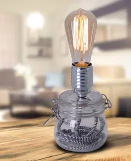 Stolové lampy Näve Stolná lampa Max so skleneným podstavcom