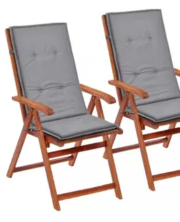 Záhradné sedáky Vodeodolné podušky na záhradné stoličky 2 ks Dekorhome Čierna