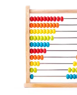 Drevené hračky OLYMPTOY - Počítadlo s farebnými korálikmi