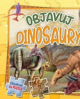 Leporelá, krabičky, puzzle knihy Objavuj dinosaury - Obsahuje 6x puzzle