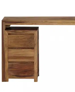 Pracovné stoly Písací stôl so zásuvkami 110x55 cm masívne drevo Dekorhome