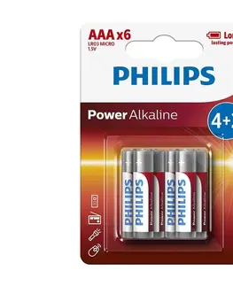 Predlžovacie káble Philips Philips LR03P6BP/10 - 6 ks Alkalická batéria AAA POWER ALKALINE 1,5V 1150mAh 