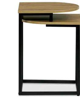 Konferenčné stolíky Odkladací stolík s poličkou v dekore divoký dub, 40 x 40 x 55 cm