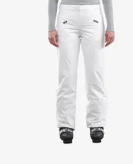 nohavice Dámske hrejivé lyžiarske nohavice 180 biele
