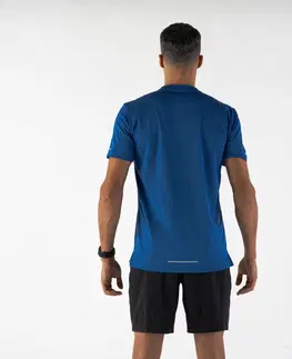nordic walking Pánske bežecké tričko Run 500 Dry priedušné modré