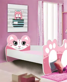Postele NABBI Pinkie detská posteľ s matracom 80x160 cm biela / ružová