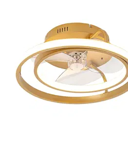 Stropne ventilatory Stropný ventilátor zlatý vrátane LED s diaľkovým ovládaním - Kees