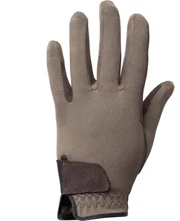 rukavice Detské jazdecké rukavice Basic hnedé