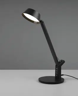 Stolové lampy na písací stôl Trio Lighting Stolná LED lampa Ava s funkciou stmievania, čierna