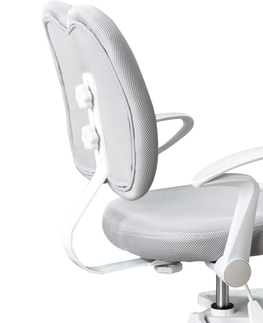 Kancelárske stoličky KONDELA Anais detská stolička s podnožkou a trakmi sivá / biela