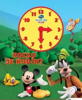 Leporelá, krabičky, puzzle knihy Mickeyho klub - Koľko je hodín?-kniha s hodinami