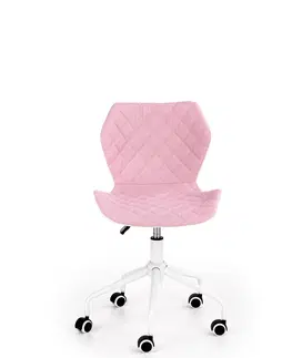 Kancelárske stoličky HALMAR Matrix 3 detská stolička na kolieskach ružová