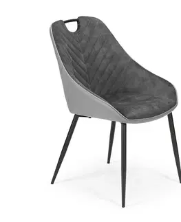Jedálenské stoličky HALMAR K412 jedálenská stolička tmavosivá / svetlosivá / čierna