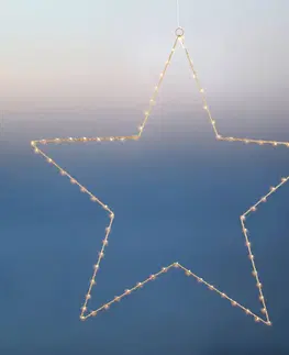 Vianočné svetelné hviezdy Sirius LED dekoratívna hviezda Liva Star, zlatá, Ø 70 cm