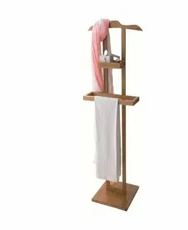 Regály a poličky Compactor Bamboo bambusový stojan na oblečenie s odkladacou plochou - 44,5 × 32 × 115 cm