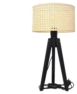 Lampy  Stolná lampa ALBA 1xE27/60W/230V ratan/borovica 