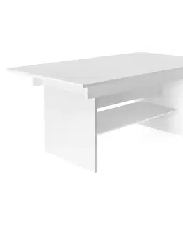 Jedálenské stoly Jedálenský/konferenčný rozkladací stôl, biela, 120/160x70 cm, LAVKO