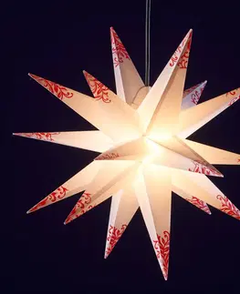Vianočné osvetlenie STERNTALER Ozdobná hviezda do exteriéru 18-cípa bielo-červená