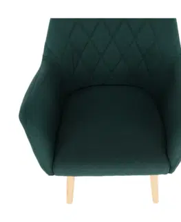 Stoličky Kreslo, smaragdová/buk, EKIN