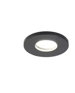 Zapustene svietidla Inteligentné kúpeľňové zápustné bodové svietidlo čierne vrátane WiFi GU10 - Prístrešok