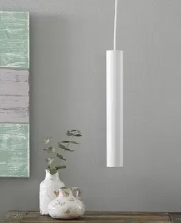 Závesné svietidlá Ideallux Závesné LED svietidlo Look v štíhlom tvare biele
