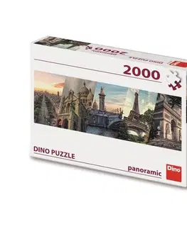 2000 dielikov Dino Toys Puzzle Paríž koláž 2000 panoramic Dino