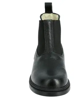 jazdeck Detská jazdecká kožená obuv Classic - perká čierna
