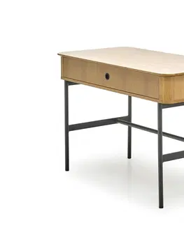 Písacie a pracovné stoly HALMAR Smart B-1 písací stôl so zásuvkou dub prírodný / čierna